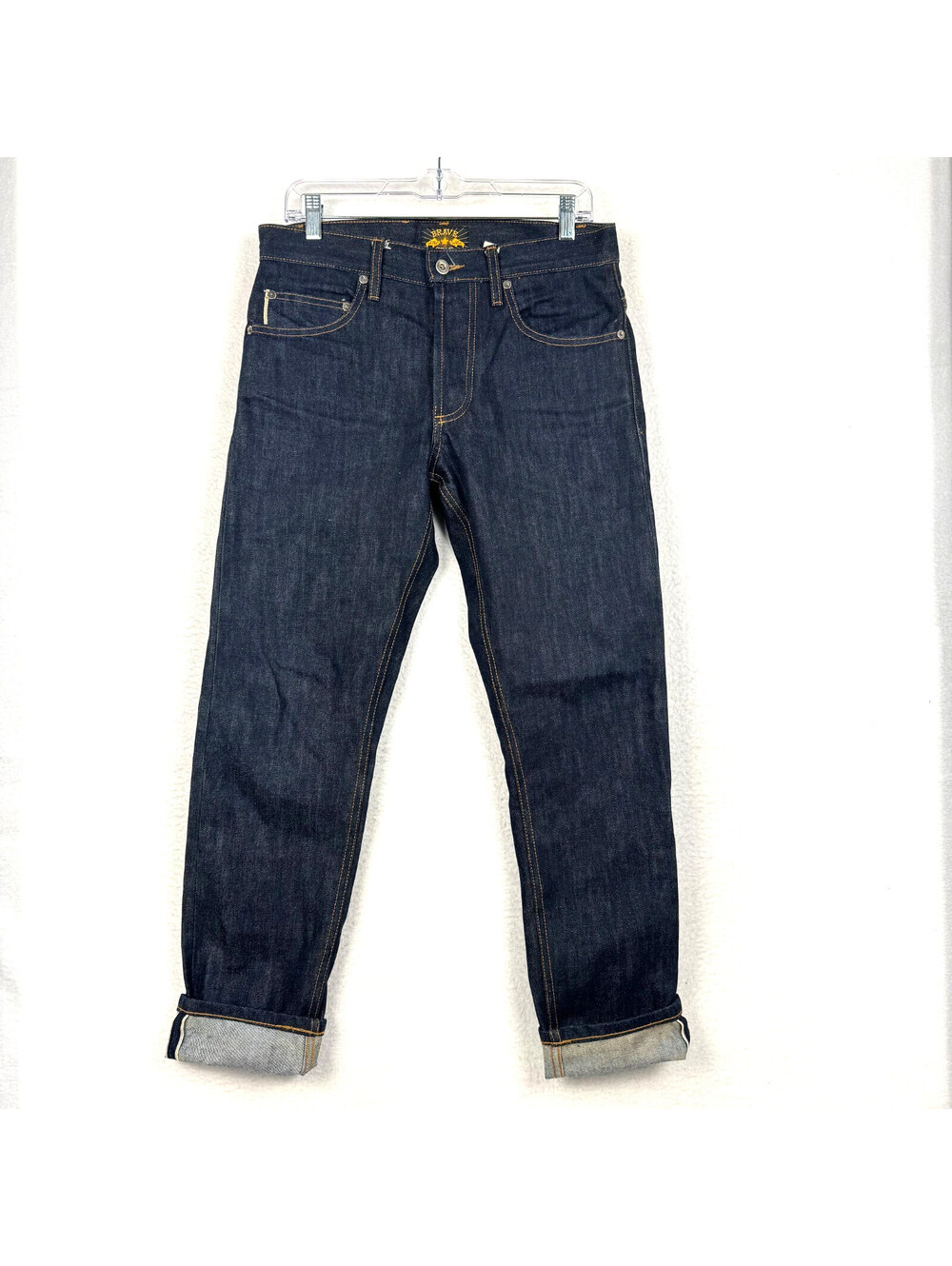 BRAVE STAR 16oz Raw Selvedge Denim Mens 30x30 Slim Taper Fit Jeans